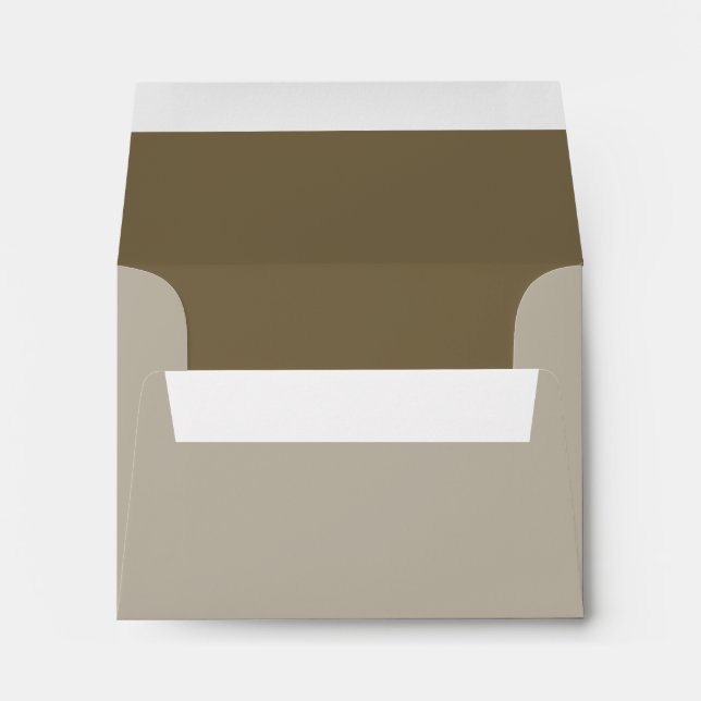 Taupe Brown Color Background Customizable Envelope (Back (Bottom))