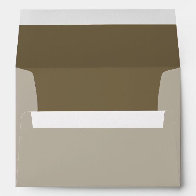 Taupe Brown Color Background Customizable Envelope (Back (Bottom))