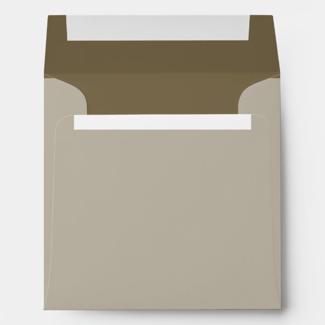 Taupe Brown Color Background Customizable Envelope (Back (Bottom))