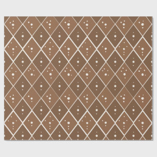 Taupe Brown Diamond Modern Scandinavian Wrapping Paper