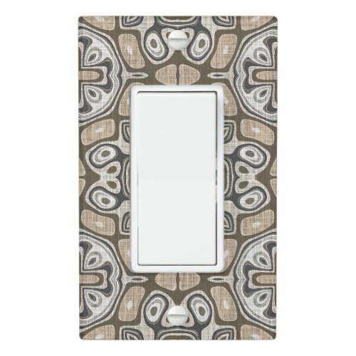 Taupe Brown Gray Beige Hip Bohemian Art Motif Light Switch Cover