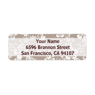 Taupe Brown Hawaiian Address Labels