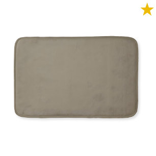 Taupe Brown Monogram Watercolor Geometric Pattern Bath Mat