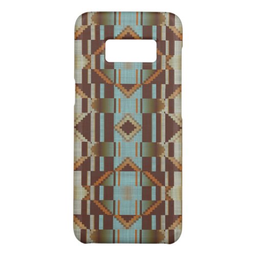 Taupe Brown Orange Turquoise Tribal Mosaic Pattern Case_Mate Samsung Galaxy S8 Case