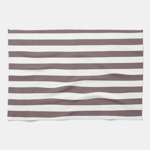 Taupe Brown  White Stripes Striped Kitchen Towel