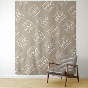 Taupe Business Logo Pattern Trade Show Backdrop