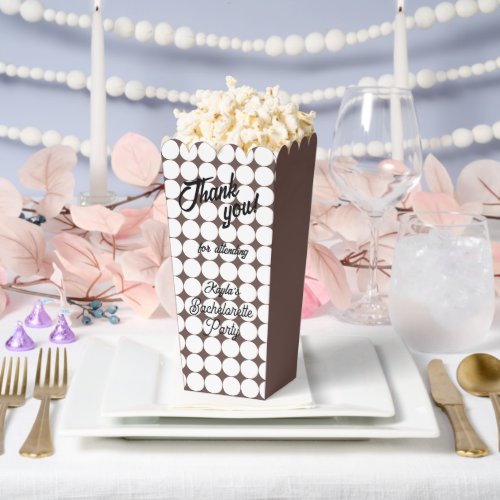 Taupe Circle Pattern Bachelorette Party Favor Boxes