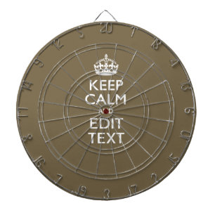 Taupe Coffee Decor Keep Calm And Your Text Easily Dartboard With Darts