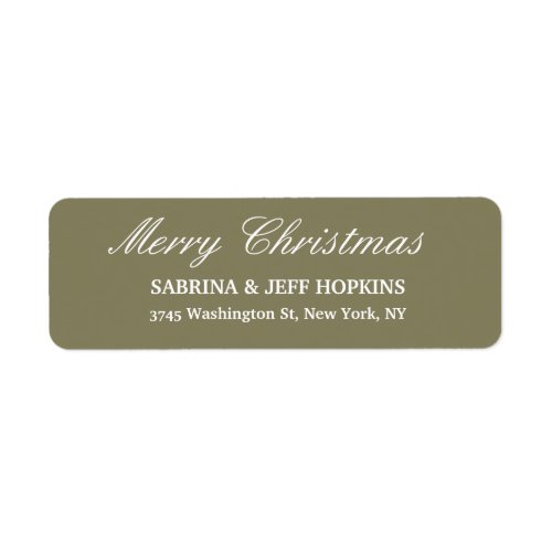 Taupe Color Merry Christmas Message Family Sheet Label