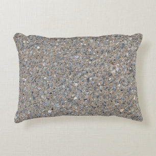 Taupe Concrete Cement Blue Aggregate Sidewalk Accent Pillow