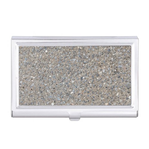 Taupe Concrete Cement Blue Aggregate Sidewalk Business Card Case