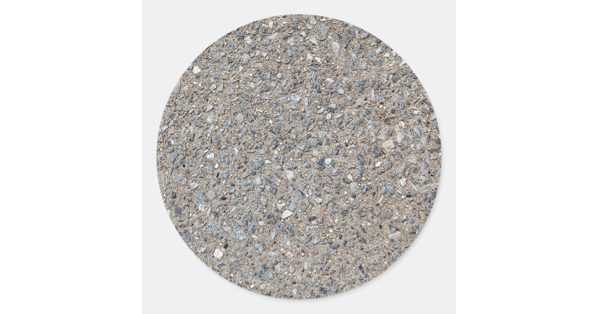 Taupe Concrete Cement Blue Aggregate Sidewalk Classic Round Sticker ...