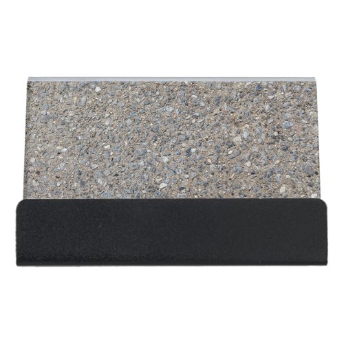 Taupe Concrete Cement Blue Aggregate Sidewalk Desk Business Card Holder