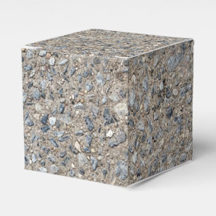 Taupe Concrete Cement Blue Aggregate Sidewalk Favor Boxes
