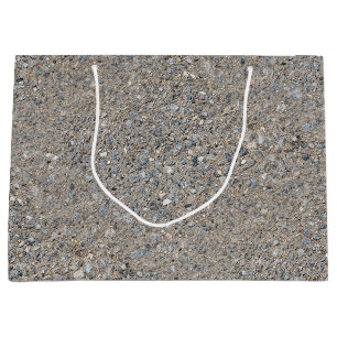 Taupe Concrete Cement Blue Aggregate Sidewalk Large Gift Bag