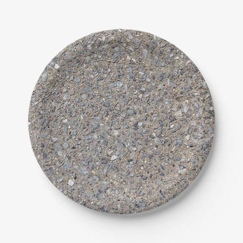 Taupe Concrete Cement Blue Aggregate Sidewalk Paper Plates