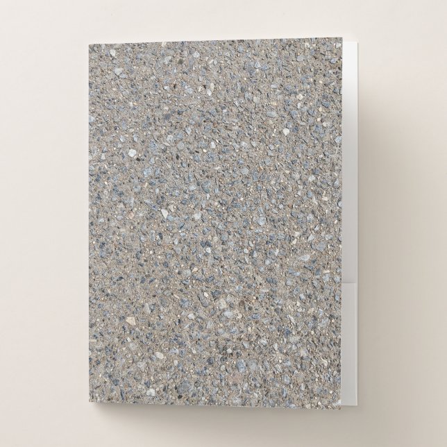 Taupe Concrete Cement Blue Aggregate Sidewalk Pocket Folder (Front)