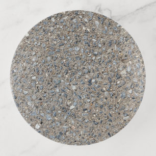 Taupe Concrete Cement Blue Aggregate Sidewalk Trinket Tray