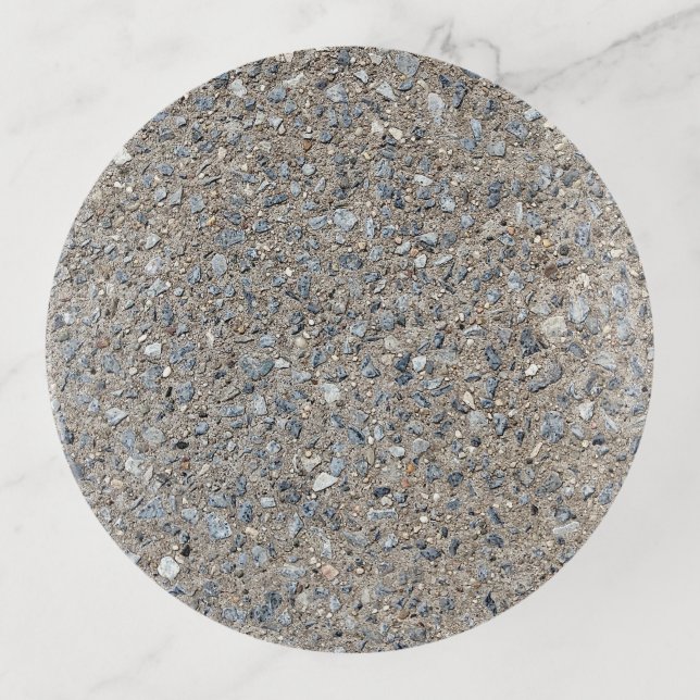 Taupe Concrete Cement Blue Aggregate Sidewalk Trinket Tray (Front)