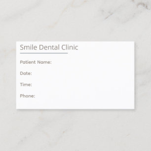 Taupe Dental Appointment Card One Line