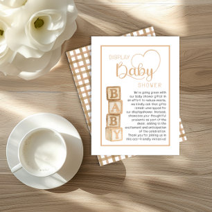 Taupe Display Shower Card Unwrapped Gifts Insert