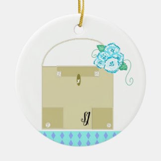 Taupe Fashion Bag With Monogram Ceramic Ornament