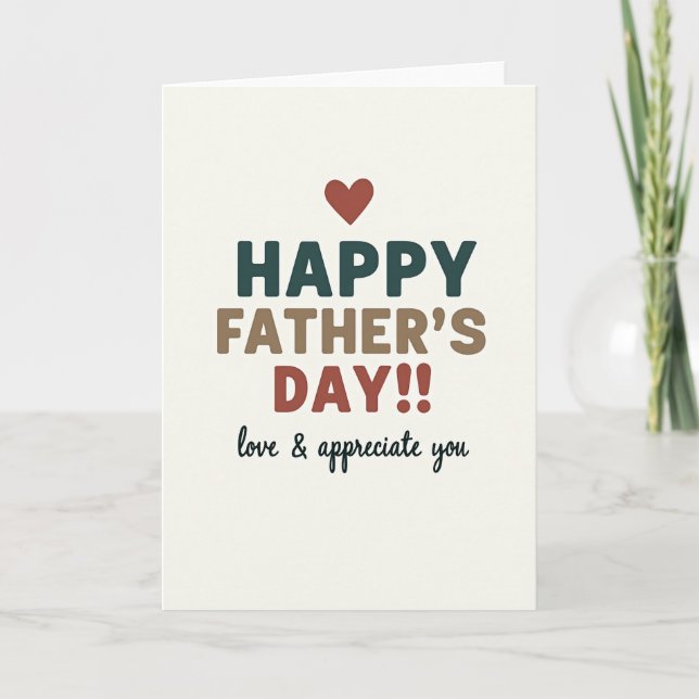 Taupe Fathers Day Message Card (Front)