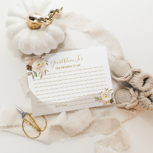 Taupe Floral Gender-Neutral Baby Shower Advice   Enclosure Card