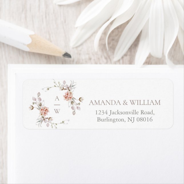 Taupe Floral Monogram Label (Insitu)