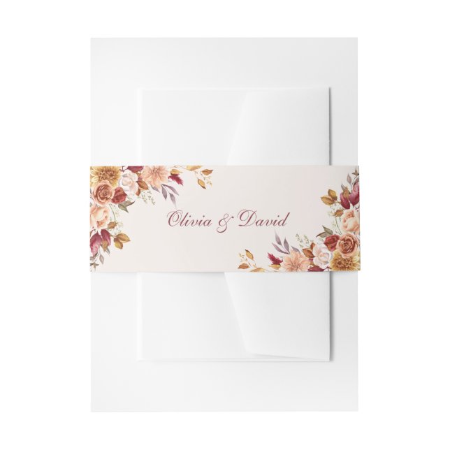 Taupe Floral Wedding Belly Band Elegant Boho (Front Example)