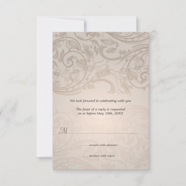 Taupe Flourish Wedding Response (Front)