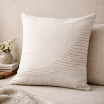 Taupe Flowing Lines Throw Pillow