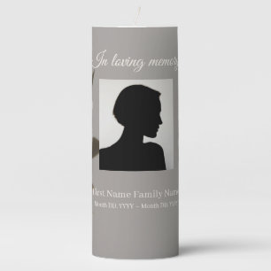 Taupe funeral memorial pillar candle