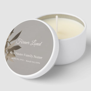 Taupe funeral mini candle favors