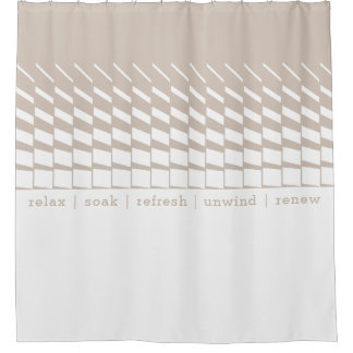 Taupe geometric kinetic art graphics shower curtain