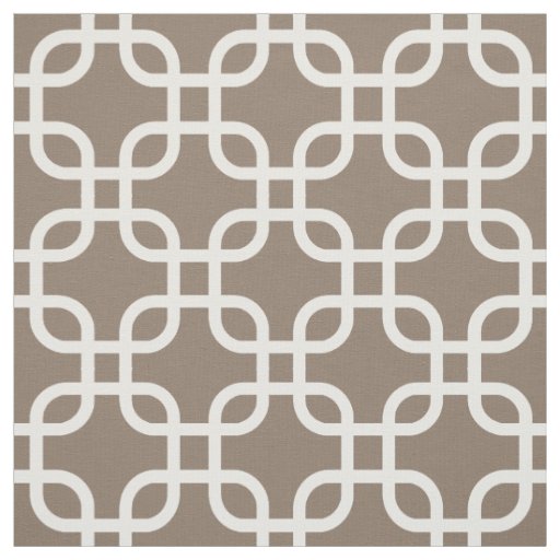Taupe Geometric Links Pattern Fabric