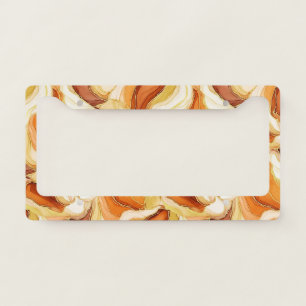 Taupe Gold Fluid Marble Stone Abstract License Plate Frame