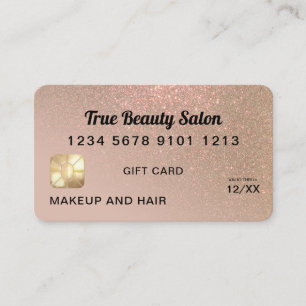 Taupe Gold Glitter Credit Card Gift Certificate