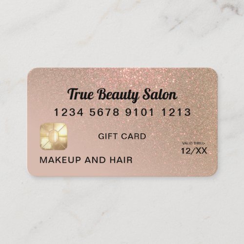 Taupe Gold Glitter Credit Card Gift Certificate