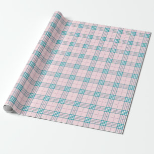 Taupe Gray and Cream Fine Tartan Plaid Wrapping Paper