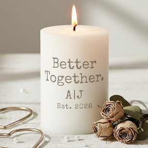 Taupe Gray Better Together Year Established Candle