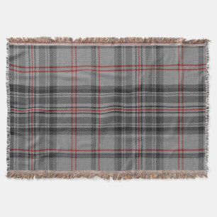 Taupe Gray Black Red Giant Tartan Plaid Throw Blanket