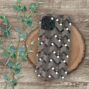 Taupe Gray Dark Brown White Mosaic Art Case-Mate i iPhone 12 Pro Max Case