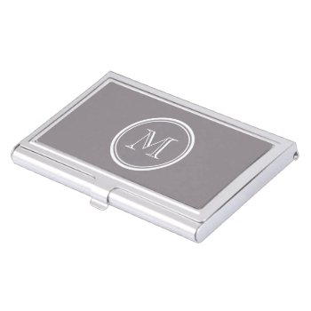 Taupe Gray High End Colored Personalized Business Card Holder by GraphicsByMimi at Zazzle