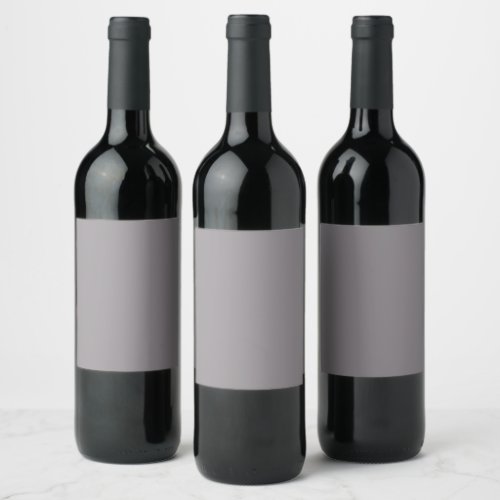 Taupe Gray Solid Color Wine Label