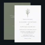 Taupe Green Minimalist Bouquet QR Code Wedding Invitation<br><div class="desc">Invite family and friends with our customizable minimalist wedding invitation. It features minimalist floral bouquet line art. Personalize this boho wedding invitation by adding names, date, time, venue, and other event details. This elegant and eco-friendly invitation allows you to share your wedding details seamlessly. This taupe green wedding invitation is...</div>