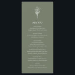 Taupe Green Minimalist Floral Bouquet Wedding Menu<br><div class="desc">This customizable minimalist wedding menu card features a taupe green modern floral bouquet line art. Personalize by adding a date and meal choice. This minimalist floral menu card is perfect for weddings,  baby showers,  bridal showers,  birthdays,  and so much more.</div>