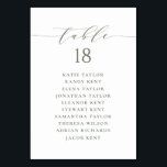 Taupe Green Minimalist Script Wedding Seating Plan Table Number<br><div class="desc">Add a touch of charm to your event with our customizable table seating cards, designed with delightful whimsical script. Perfect for weddings, parties, or any special gathering, these cards will help guide your guests to their seats in style. Customize each taupe green table seating card with guest names and table...</div>