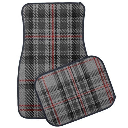 Taupe Grey Red Black Giant Tartan Plaid Car Mat