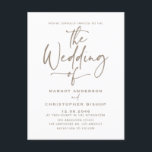 Taupe Hand Lettered Calligraphy Boho Wedding Invitation Postcard<br><div class="desc">Invite family and friends to your wedding with this customizable terracotta wedding invitation postcard. It features simple hand-lettered calligraphy with classic typography. Personalize this calligraphy wedding invitation by adding your own event details. This taupe wedding invitation postcard is perfect for any wedding theme and season.</div>